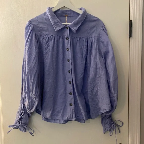 Free People Lavender Button-Up Blouse - Picture 4 of 10